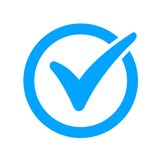 checkmark on a white background. blue color. vector